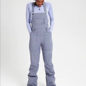 Burton W Avalon snow bib- Folkstone Grey (large)
